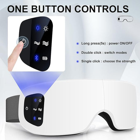 Smart Eye Massager with Heat & Bluetooth