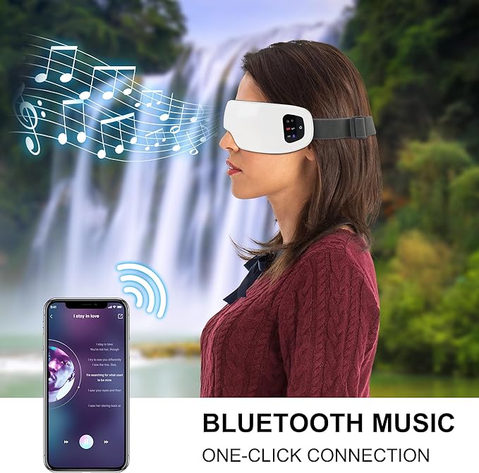 Smart Eye Massager with Heat & Bluetooth
