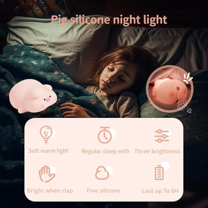 Cute Pig Night Light for Kids