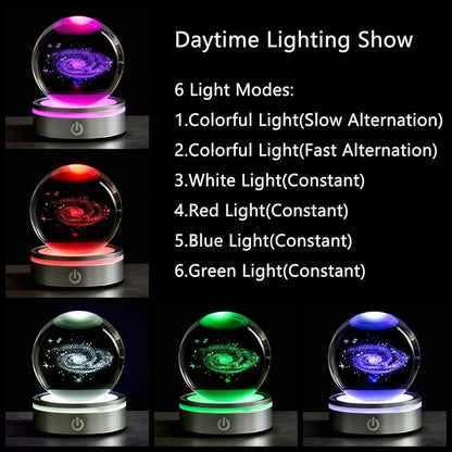 3D Galaxy Crystal Ball Night Light