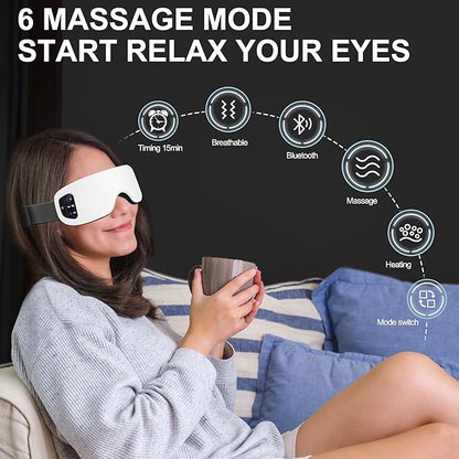 Foldable Smart Bluetooth Eye Massager with Heat