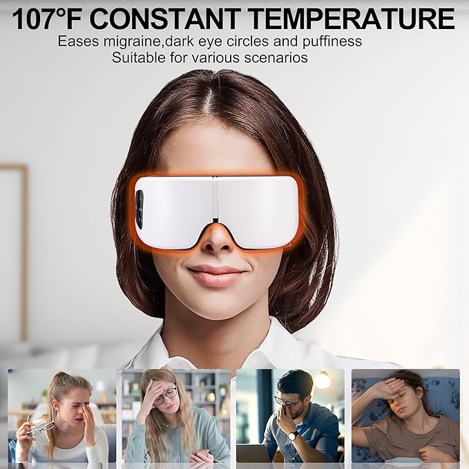 Foldable Smart Bluetooth Eye Massager with Heat