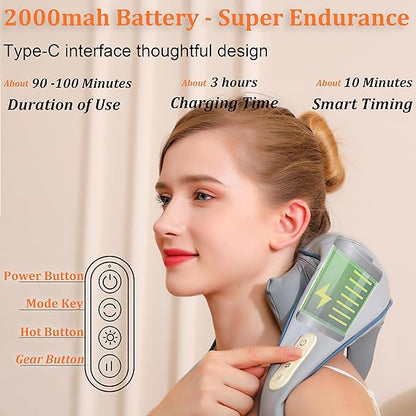 Electric Neck And Back Massager With Heat